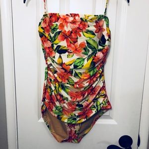 NWT J.crew ruched bandeau one piece swimsuit